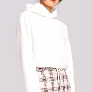 Wild Fable Sherpa cropped sweatshirt hoodie size medium